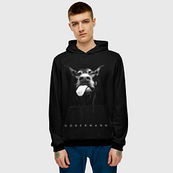 Толстовка-худи мужская Dobermann head, цвет: 3D-черный — фото 2