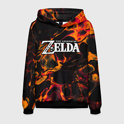 Толстовка-худи мужская Zelda red lava, цвет: 3D-черный