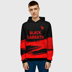 Толстовка-худи мужская Black Sabbath - red gradient посередине, цвет: 3D-черный — фото 2
