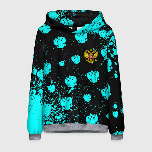 Мужская толстовка Герб текстура РФ / 3D-Меланж – фото 1