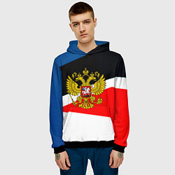 Толстовка-худи мужская Спортивная геометрия герб, цвет: 3D-черный — фото 2