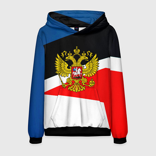 Мужская толстовка Спортивная геометрия герб / 3D-Черный – фото 1