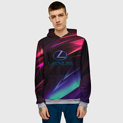 Толстовка-худи мужская Lexus stripes, цвет: 3D-меланж — фото 2