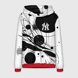Толстовка-худи мужская New York Yankees baseball team - abstraction, цвет: 3D-красный