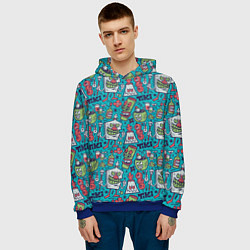Толстовка-худи мужская Гавайская вечеринка, цвет: 3D-синий — фото 2