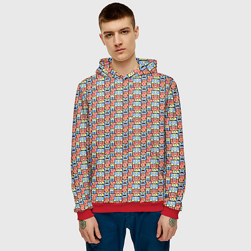 Мужская толстовка Монстры и человечки / 3D-Красный – фото 3