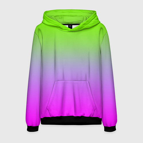 Мужская толстовка Неоновая градиент абстракция / 3D-Черный – фото 1