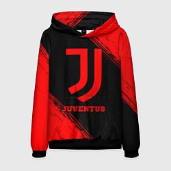 Толстовка-худи мужская Juventus - red gradient, цвет: 3D-черный