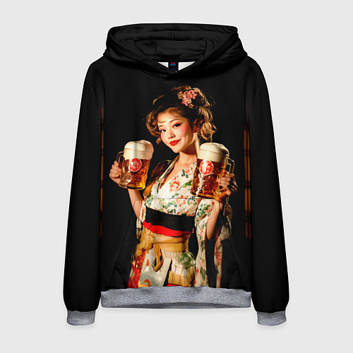Мужская толстовка Японское пиво / 3D-Меланж – фото 1