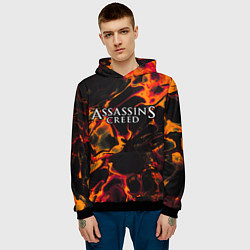 Толстовка-худи мужская Assassins Creed red lava, цвет: 3D-черный — фото 2