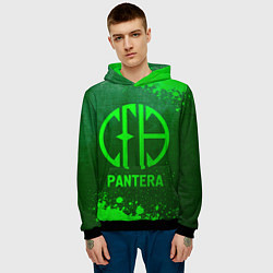 Толстовка-худи мужская Pantera - green gradient, цвет: 3D-черный — фото 2