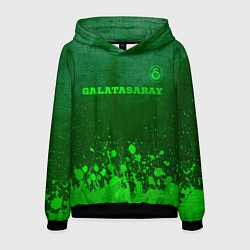 Толстовка-худи мужская Galatasaray - green gradient посередине, цвет: 3D-черный