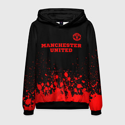 Толстовка-худи мужская Manchester United - red gradient посередине, цвет: 3D-черный