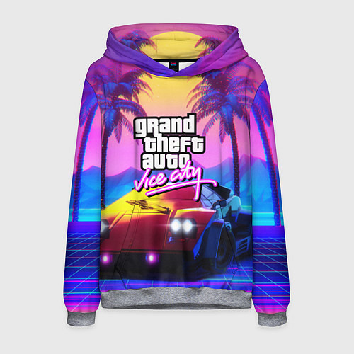 Мужская толстовка Vice city retro wave Lambo / 3D-Меланж – фото 1