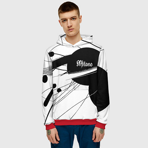 Мужская толстовка Milano - fashion abstraction / 3D-Красный – фото 3