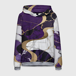 Толстовка-худи мужская Фиолетовый с белым и золотым, цвет: 3D-меланж