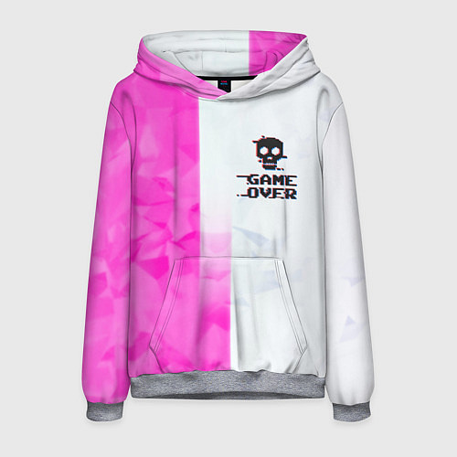Мужская толстовка Game over pink abstraction / 3D-Меланж – фото 1