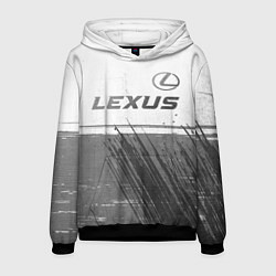 Толстовка-худи мужская Lexus - white gradient посередине, цвет: 3D-черный