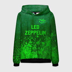 Толстовка-худи мужская Led Zeppelin - green gradient посередине, цвет: 3D-черный