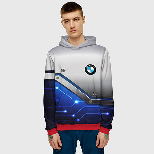 Мужская толстовка BMW geometry nano / 3D-Красный – фото 3