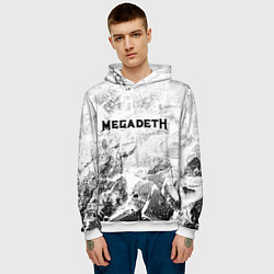 Толстовка-худи мужская Megadeth white graphite, цвет: 3D-белый — фото 2