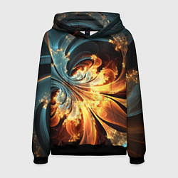 Толстовка-худи мужская Абстрактный фрактал, цвет: 3D-черный