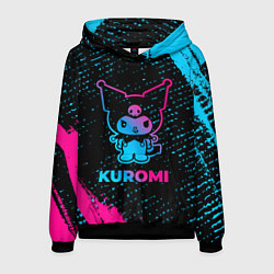 Толстовка-худи мужская Kuromi - neon gradient, цвет: 3D-черный