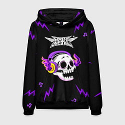 Толстовка-худи мужская Babymetal неоновый череп, цвет: 3D-черный