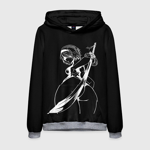 Мужская толстовка 2B с катаной - Nier automata / 3D-Меланж – фото 1