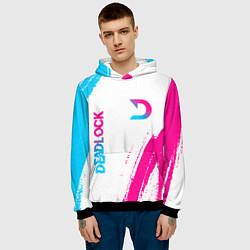 Толстовка-худи мужская Deadlock neon gradient style вертикально, цвет: 3D-черный — фото 2