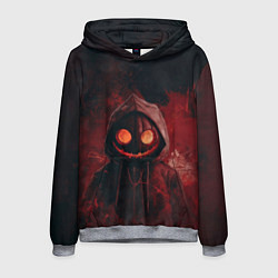 Толстовка-худи мужская Тыквенный Джек в багровых тонах, цвет: 3D-меланж