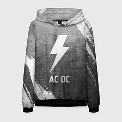 Толстовка-худи мужская AC DC - grey gradient, цвет: 3D-черный