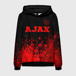 Толстовка-худи мужская Ajax - red gradient посередине, цвет: 3D-черный