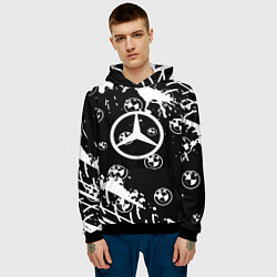 Толстовка-худи мужская BMW x mercedes, цвет: 3D-черный — фото 2