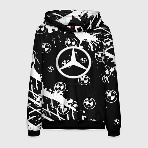Мужская толстовка BMW x mercedes / 3D-Черный – фото 1