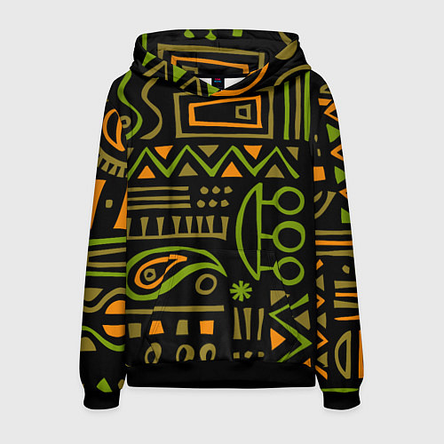 Мужская толстовка Abstract ethnic theme / 3D-Черный – фото 1