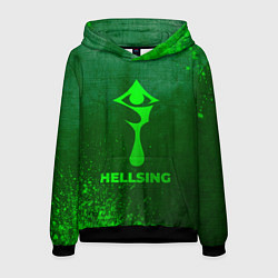 Толстовка-худи мужская Hellsing - green gradient, цвет: 3D-черный