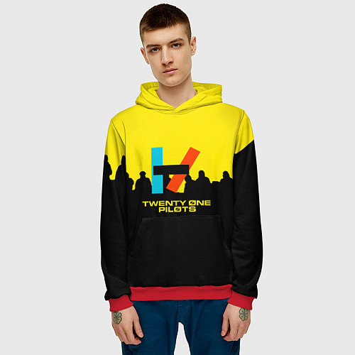 Мужская толстовка Twenty one pilots rock steel / 3D-Красный – фото 3
