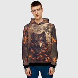 Толстовка-худи мужская Матёрый волк, цвет: 3D-черный — фото 2