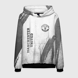 Толстовка-худи мужская Manchester United - white gradient вертикально, цвет: 3D-черный