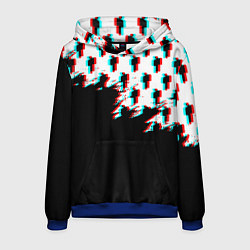 Толстовка-худи мужская Billie Eilish pattern glitch, цвет: 3D-синий