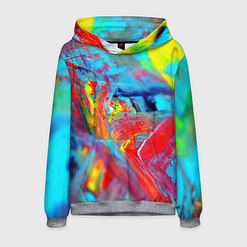 Мужская толстовка Абстрактные краски неон / 3D-Меланж – фото 1