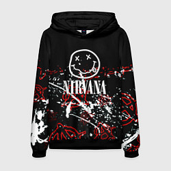 Толстовка-худи мужская Nirvana анархия, цвет: 3D-черный