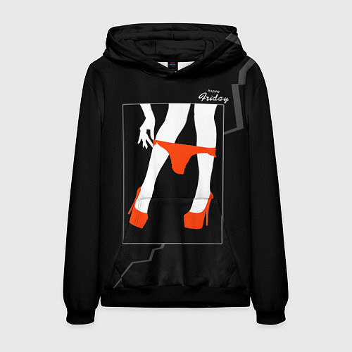 Мужская толстовка Happy friday / 3D-Черный – фото 1