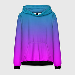 Толстовка-худи мужская Неоновая текстура градиента, цвет: 3D-черный