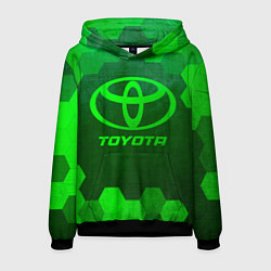 Толстовка-худи мужская Toyota - green gradient, цвет: 3D-черный