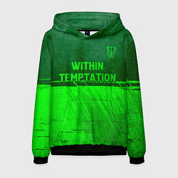 Толстовка-худи мужская Within Temptation - green gradient посередине, цвет: 3D-черный