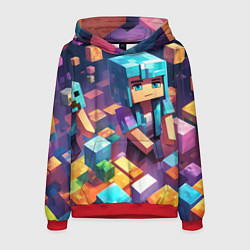 Толстовка-худи мужская Minecraft 2 0, цвет: 3D-красный