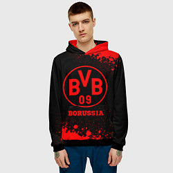 Толстовка-худи мужская Borussia - red gradient, цвет: 3D-черный — фото 2