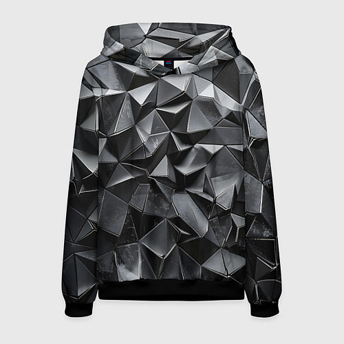 Мужская толстовка Изношенная геометрия / 3D-Черный – фото 1